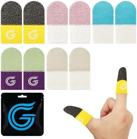 10-Pack Gaming Finger Sleeves, Compatible with All Touchscreen Devices by Geleisens