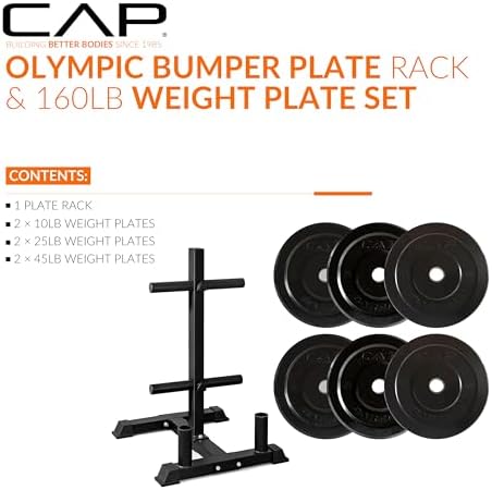 CAP 2-inch Olympic Bumper Plate Weight Set | 100-370 lbs | Multiple Colors | Storage Rack Optional - Image 2