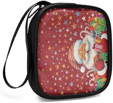 Christmas Santa Claus Portable Headphone Carrying Bag, Travel Portable Storage Bags for Bluetooth Wireless Headphones, Cords, Cable, Earbuds, Charger, USB Flash Driver, MP3 - Image 3