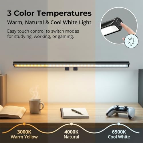 Monitor Light Bar for Computer Screen, 17.7 Inch Computer Monitor Lamp with 3 Color Modes, Touch Control Screen Light Bar, Eye Caring LED Desk Light for Monitor and Laptop - Image 3