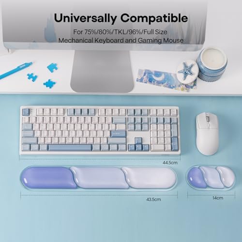 EPOMAKER CloudGel Wrist Rest for Keyboard and Mouse, 2 Pieces | Silicone Wrist Support, Anti-Slip Rubber Bottom, Ergonomic Design, Suitable for Office/Computer/Laptop/Gaming (Blue) - Image 3