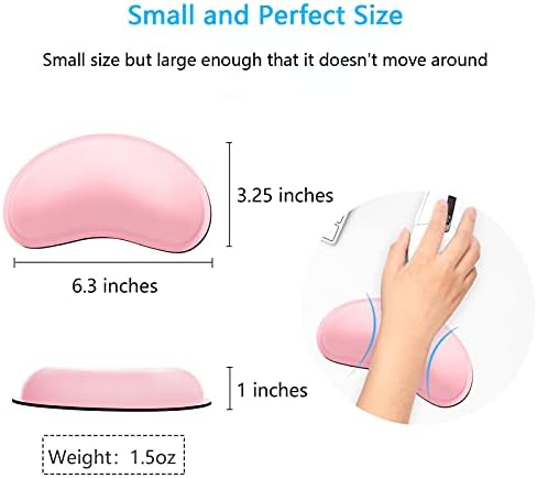 Dapesuom Mouse Wrist Rest, Ergonomic Memory Foam Mouse Wrist for Computer Desk Mats Support, PU Leather Hand Rest Pad Cushion for Gaming, Laptop, Men, Women, Pain Relief & Easy Typing, Pink - Image 6