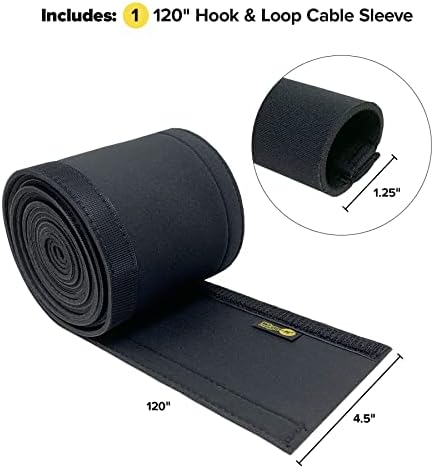 Hook and Loop Cable Sleeve by Wrap-It Storage - 120" x 4.5" Black - Image 3