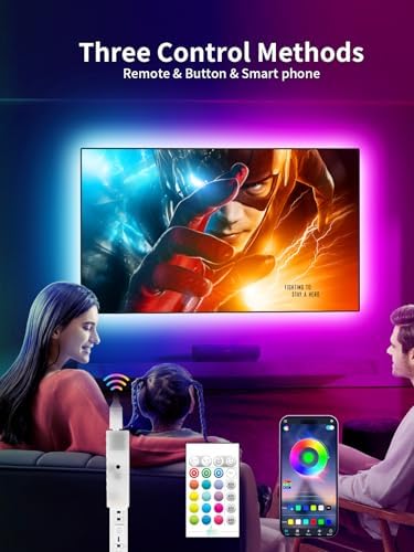 KANTUTOE TV LED Backlight, 9.84ft LED Lights for 32-43in TV, RGB TV Lights Behind with Music Sync Bluetooth APP and Remote Control Strip Light USB Powered for Bedroom Home Decor - Image 2