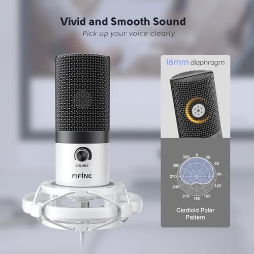 FIFINE T669 White USB Recording Microphone Kit for Vocals, Voice-Over - Image 2