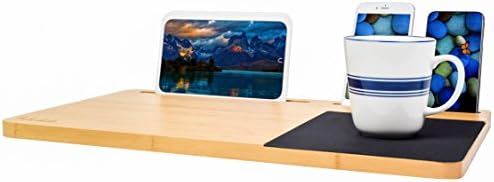 BOOKAHOLIC Lap Desk| Double-Sided Enhanced Organic Bamboo Lap Tray with Built-in Fabric Covered Mouse Pad for 11",13",15" Laptops| Computer,Tablet, Phone Stand - Image 6