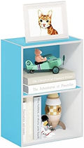 Furinno LUDER 2-Tier Book Shelf, Open Shelves Bookshelf, Light Blue/White by Furinno-FitsYourSpaceFitsYourBudget