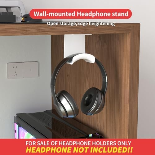 Universal Gmae Headphone Stand Under-Desk Headset Hook Adhesive Headphone Hanger for Ear Headphone, Game Accessories(Under Desk White) - Image 3