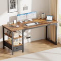 Mericonia 54" Reversible Computer Desk with Drawer, 1.2" Thick Office Desk by MERICONIA