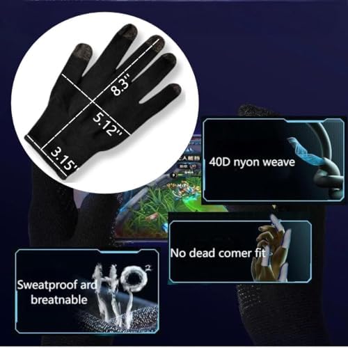 Mobile Game Gloves, Ultra-Thin Mobile Gaming Gloves，Anti-Sweat Mobile Finger Sleeve Breathable for High-Ranking Players Mobile Game Streamer - Image 3