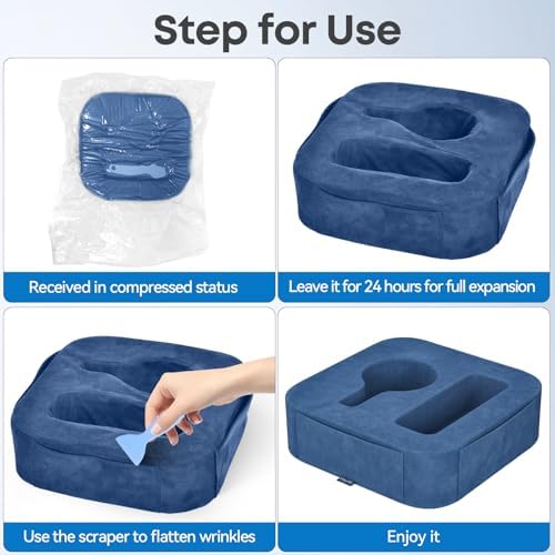 Couch Cup Holder Pillow, Couch Caddy for Drink, Snack, Phone, Remote, Game Controller, Removable and Washable Cup Cozy Pillow, Small Sofa Cup Holder Tray for Bed, Car, Desk, Sofa, Blue - Image 6