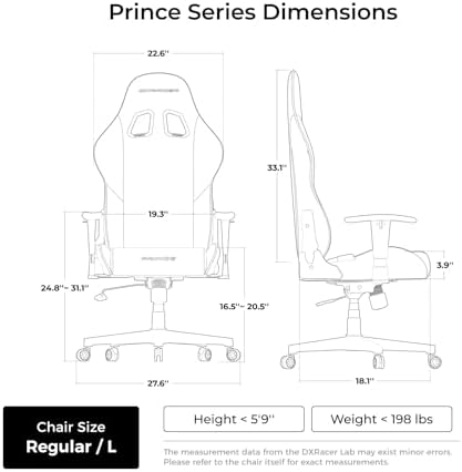 DXRacer Prince Series L Gaming Chair - Reclining, Ergonomic & Comfortable Computer Chair with 2D Armrest, Wing-Shaped Seat Base & Headrest Pillow Faux Leather (Faux Leather, Black & Red) - Image 2
