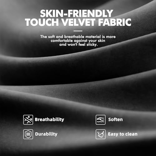 Ferghana Velvet Fabric Gaming Chair - 20.5″ Wider Seat Cushion, Fire Embroidery, Ergonomic High Back Game Chair with Footrest | Computer Chair with Massage Lumbar Support for Adult, Black - Image 4