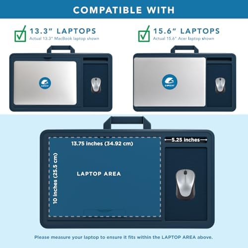 LAPGEAR Ergonomic Pro Lap Desk – Denim Blue, Fits 15.6" Laptops - Image 3
