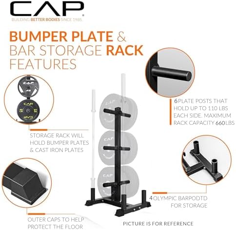 CAP 2-inch Olympic Bumper Plate Weight Set | 100-370 lbs | Multiple Colors | Storage Rack Optional - Image 4