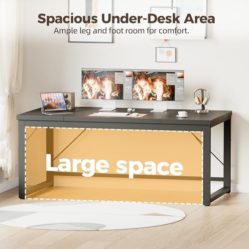 Mericonia 63x28 Inch Computer Desk, 1" Thick Heavy Duty Office Table - Image 5