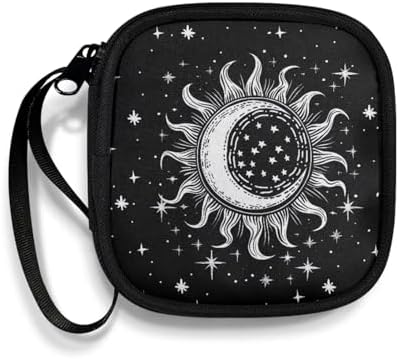 Sun and Moon Headphones Carrying Case, Travel Portable Storage Bags for Bluetooth Wireless Headphones, Cords, Cable, Earbuds, Charger, USB Flash Driver, MP3 by Unknown