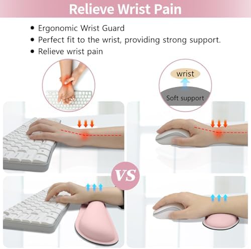 Pink Leather Desk Pad and Keyboard Wrist Rest, 27.6"x13.8" - Image 5