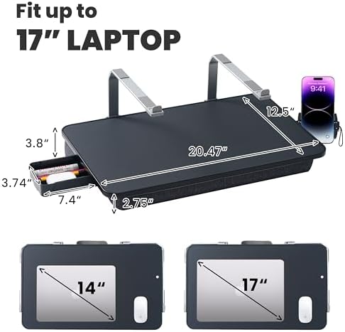 Large Adults Lap Desk for Laptop with Phone Holder & Storage Drawer - Image 6
