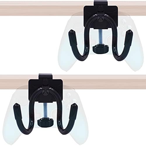 YYST Desk Mount Game Controller Holder Clamp On Hanger Holder Storage Rack for PS3/PS4/PS5/Xbox 360/Xbox One/S/X/Elite/Series S/Series X Controller, Pro Controller,etc-No Game Controller-Black by YYST