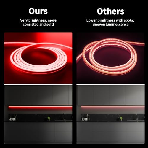 iNextStation Red LED Light Strip 16.4FT Neon Rope Lights (with DC12V Plug) - Image 6