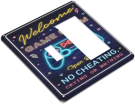 Decorative Outlet Covers Welcome to the Game Room Sign 2-Gang Combo Light Switch Cover Plate Single Toggle/Rocker Wall Plate Plug Switch Plate Covers for Bedroom Decor - Image 3
