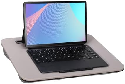 Portable Laptop Desk Fits Up to 16“ Laptops, with Tablet Slot, Built-in Cushion, Great for Home & Office,Lap Desk for Laptop,Lap Desk with Cushion (Gray, Medium) by YUELAKE