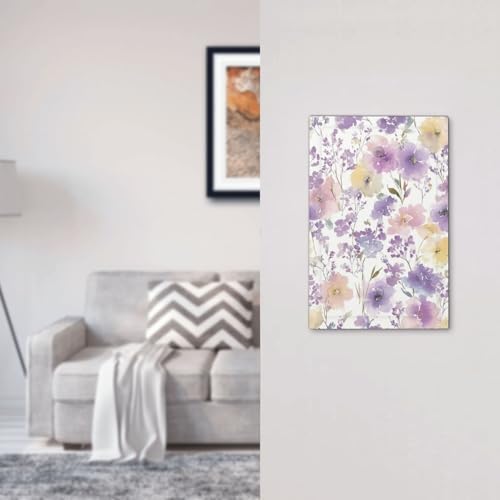 Decorative Light Switch Cover Plate Purple Floral Watercolor Wildflower 1 Gang No Device Single Blank Outlet Covers Wall Plate Switchplate Covers Dimmer Faceplate for Bedroom Decor - Image 7