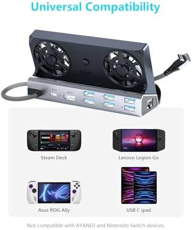 Handheld Gaming Console Dock with Dual RGB Fans, Supporting 4K at 60Hz - Image 5
