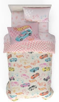 Hot Wheels Girls Kids Bedding Super Soft Comforter and Sheet Set with Sham, 5 Piece Twin Size, (Officially Licensed Product) By Franco by Franco