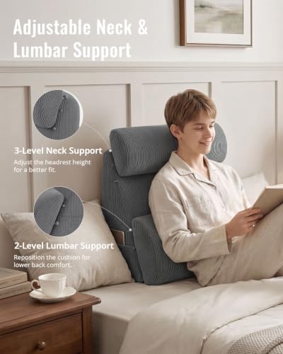 Blissful Diary Reading Pillow with Adjustable Neck & Lumbar Support, 19" - Image 3