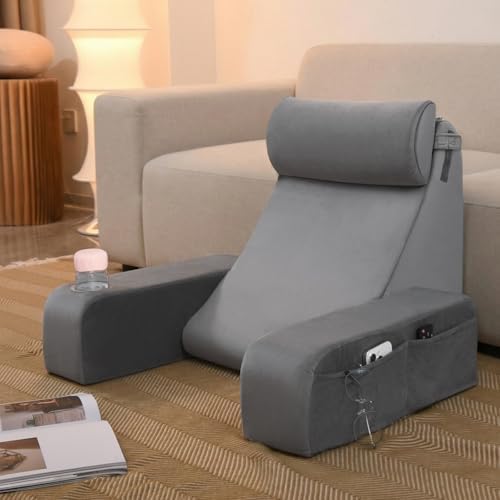 ENITYA 19" Reading Pillow for Bed with Firm Back Support & Big Pockets - Image 4