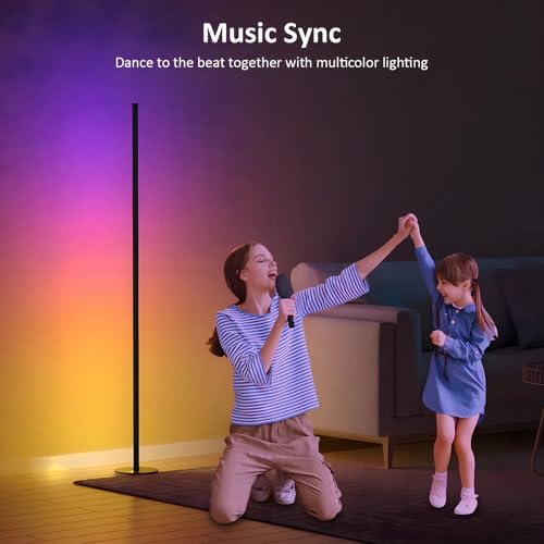 Corner Floor Lamp 1 Pair, LED Corner Lamp with Reomte, APP Control 16 Million DIY Color, Music Sync, Timing, Color Changing Ambient Lights for Living Room, Bedroom, Gaming(One Adaptor, Y Type Cord) - Image 5