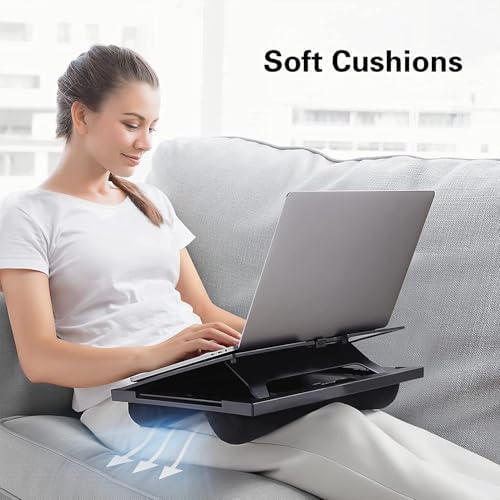 HUANUO Adjustable Lap Desk with 6 Angles – Up to 15.6" Laptop, Black - Image 4