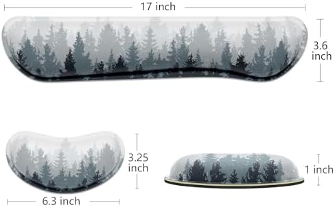 Dapesuom Enlarge Keyboard Wrist Rest, Memory Foam Wrist Cushion for Desk Mats Support, Typing Pain Relief Keyboard Mouse Pad Rests Set with Non-Slip Base for Gaming Laptop Computer, Watercolor Forest - Image 6