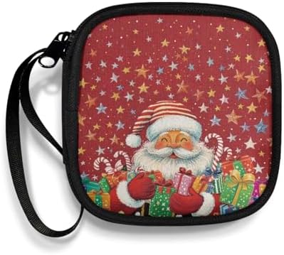 Christmas Santa Claus Portable Headphone Carrying Bag, Travel Portable Storage Bags for Bluetooth Wireless Headphones, Cords, Cable, Earbuds, Charger, USB Flash Driver, MP3 by Unknown
