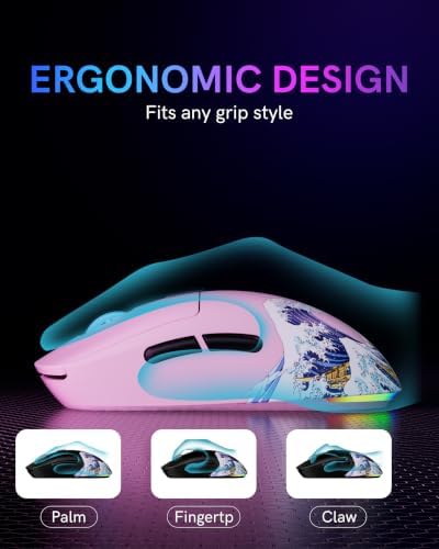 G57 Wireless Gaming Mouse, 8000 DPI, Pink - Image 6