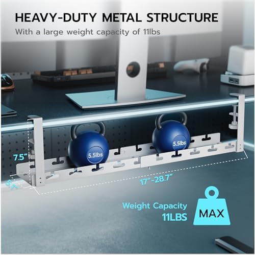 ARES WING 17"-28.7" Extendable Under Desk Cable Management Tray, No-Drill - Image 6