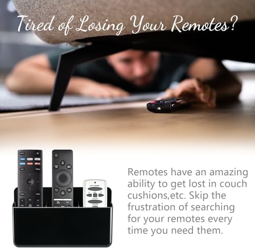 Adjustable Remote Control Wall Mount, 3 Slot TV Remote Holder & Self Adhesive Controller Holder, Black (2 Packs) - Image 3