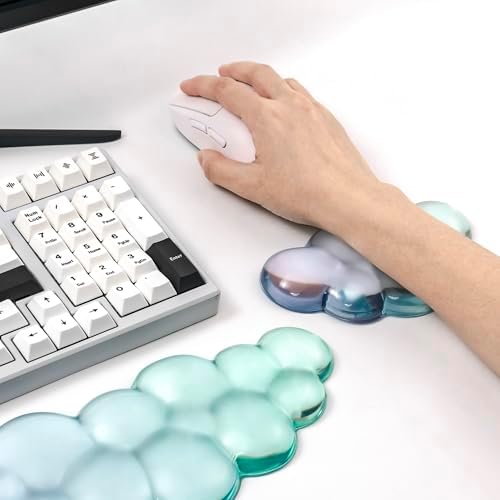 Gel Keyboard and Mouse Wrist Rest Set,Cloud Wrist Pad for Computer Keyboard | Wrist support for Keyboard 60%/68%/75%,Cloud Wrist Rest,Keyboard Cushion, Comfort & Support for Typing and Gaming - Image 5