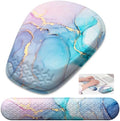 Mouse Pad with Wrist Rest, Comfortable Memory Foam Wrist Rest for Computer Keyboard, Ergonomic Mouse Pad Set for Easy Typing & Pain Relief - Blue Pink by Laokiiy