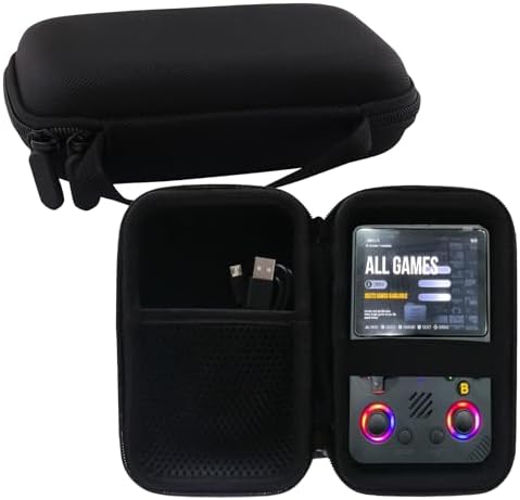 WERJIA Hard Carrying Case Compatible with RG36PRO/R36 PROMAX/R36 Ultra Retro Video Game Console, Mesh Pocket fits Cable, SD Card (For RG36PRO Black) by WERJIA