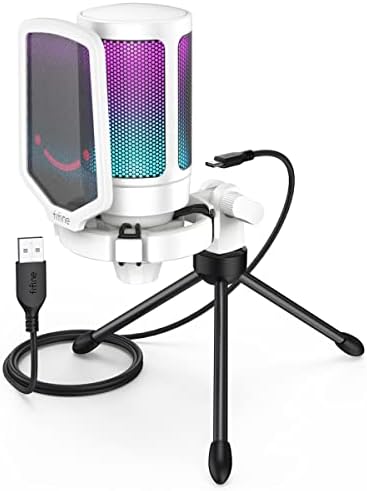 FIFINE AmpliGame A6VW Condenser USB Desktop Microphone for Gaming PC/PS5 by FIFINE