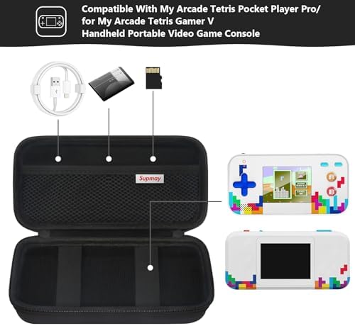 Supmay Hard Travel Case for My Arcade Tetris Gamer V, Strategic Puzzle Games, Portable Video Game System Handheld Game Protection Case with Mesh Pocket for Batteries and USB-C Cable, Black - Image 2