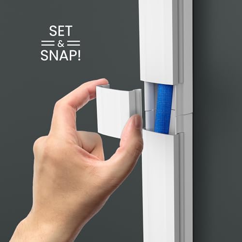 EVEO Cable Hider - 300” One-Cord Cable Raceway Wire Hider for Cable Concealer Cord Hider Cord Cover Wall Cable Hider. Wire Hiders TV on Wall. Cable Management, Cord Hider (White, Small) - Image 7