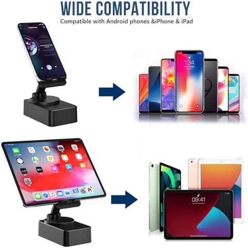 Cell Phone Stand with Wireless Bluetooth Speaker, LED, Anti-Slip Base HD Surround Sound,Perfect for Home/Outdoor with Bluetooth Speaker for Desk Compatible with iPhone/ipad/Android,Gifts for Men Women - Image 5