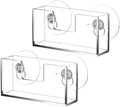 Cinnvoice 2 Pcs Window Mount Business Card Holder with Suction Cups Clear Card Holder Acrylic Single Pocket Organizer Display for Home Office(Rectangular,4.7 x 1.25 x 1.8 Inch) by QinYee