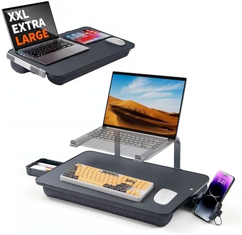 Large Adults Lap Desk for Laptop with Phone Holder & Storage Drawer by V-HoldStandforLaptopandTablet