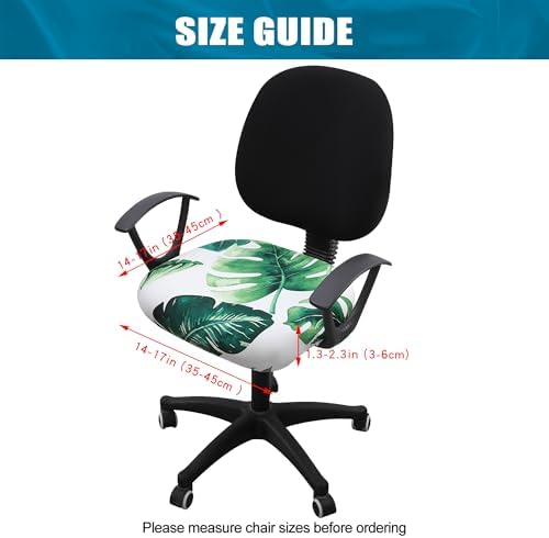 Smiry Stretch Printed Office Computer Desk Chair Seat Covers | Stretch Fit, Soft Fabric Universal Rotating Chair Cover, Washable Removable, Anti-Dust Seat Cushion Protector - Image 4