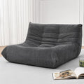 Sytopia Loveseat Chenille Bean Bag Chair for Adults, Oversized 40D Memory Foam Floor Sofa, Giant Deep Seat Gaming Reading Nook, No Assembly Required, Black Onyx by Sytopia